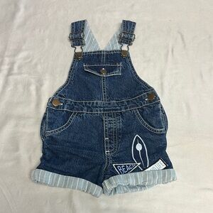 Rorie Whelan - Blue Denim Overalls with Floral Embroidery